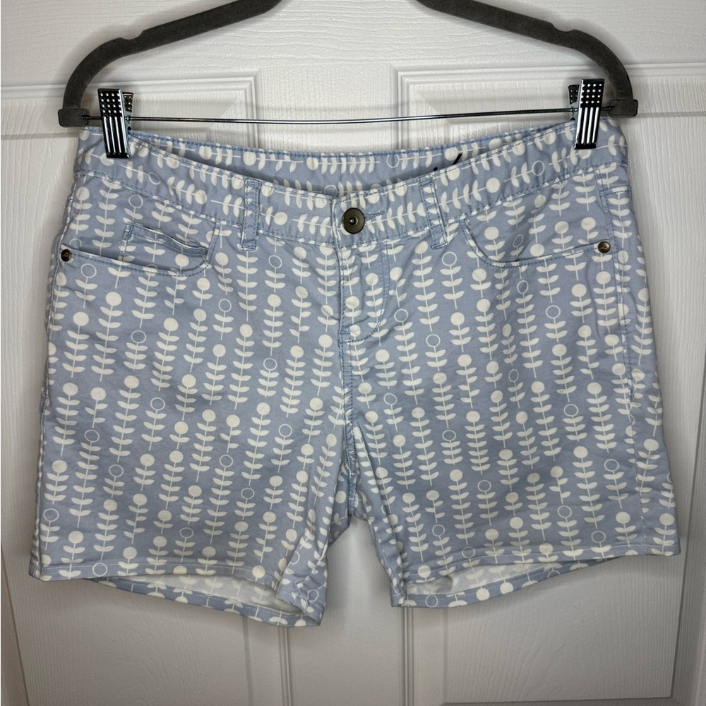 Anthropologie Idra Blue and White Nature Patterned Women Shorts Size 8 GUC